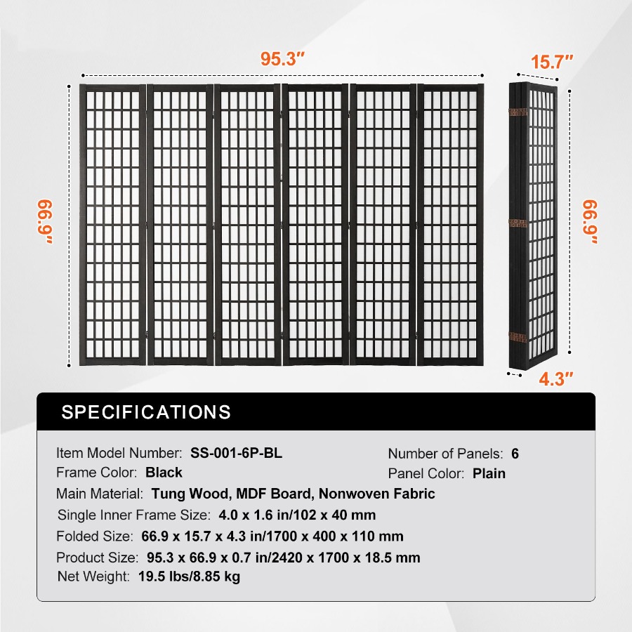 6-częściowy japoński parawan p – Partition Screen Divider recenzja i cena