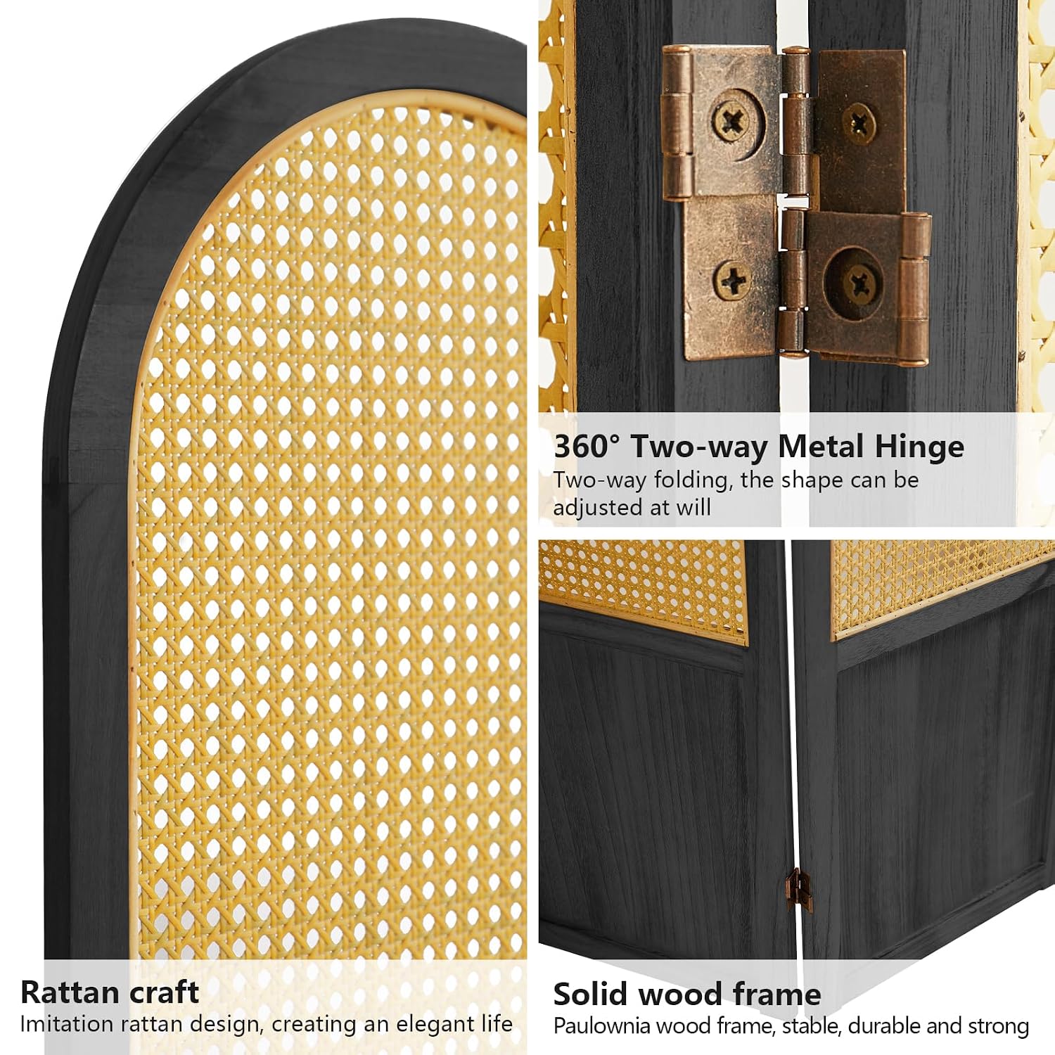 Rattanowy składany parawan z 4 – Partition Screen Divider recenzja i cena